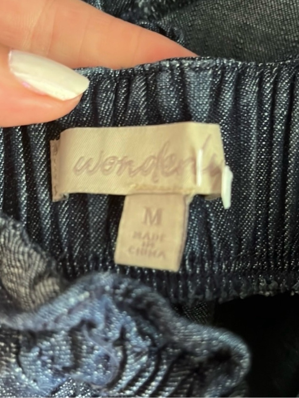 Wonderly Indigo Denim Maxi Dress with Spaghetti Straps - Picture 4 of 11